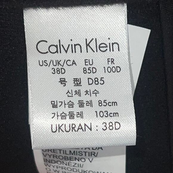 Calvin Klein Bra Womens 38D Black Strapless Underwire - Picture 4 of 4